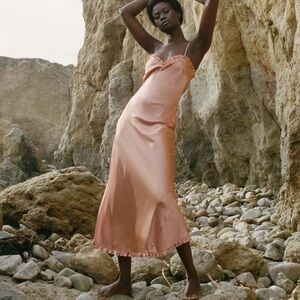 DOEN calsi silk dress papaya